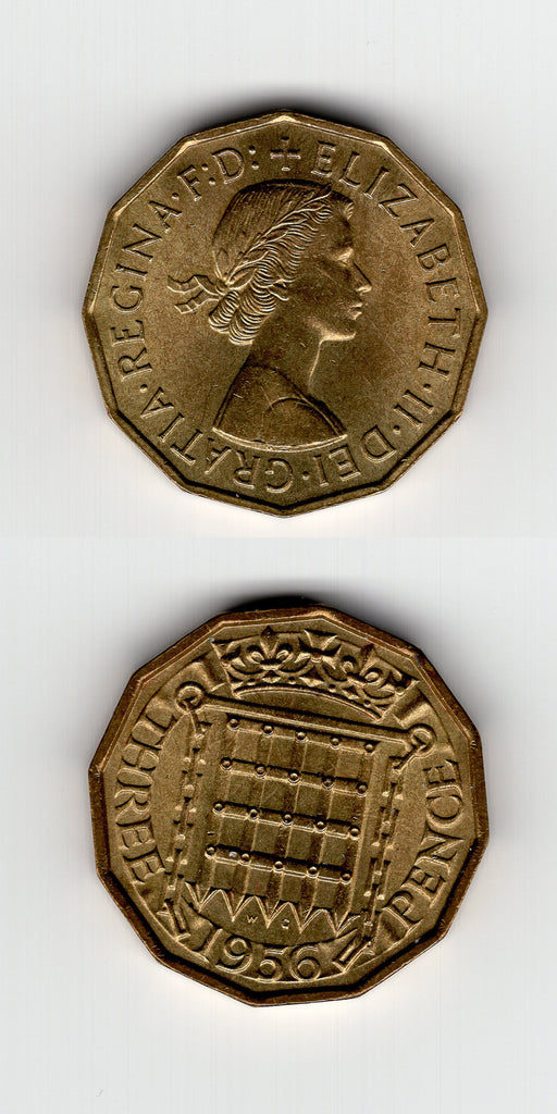 1956 Brass Threepence UNC
