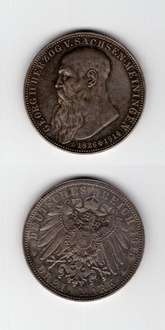 1915 Saxe Meiningen 3 Mark UNC