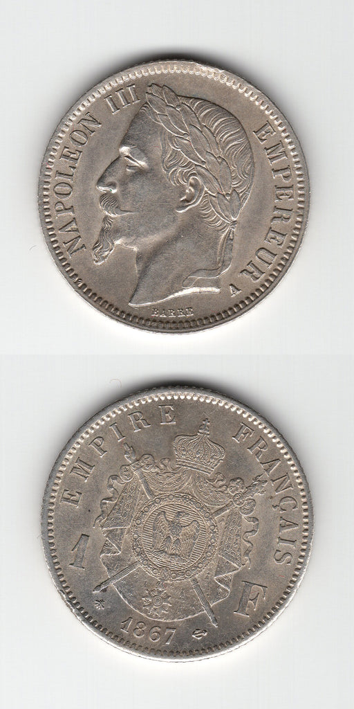 1867 A France One Franc EF