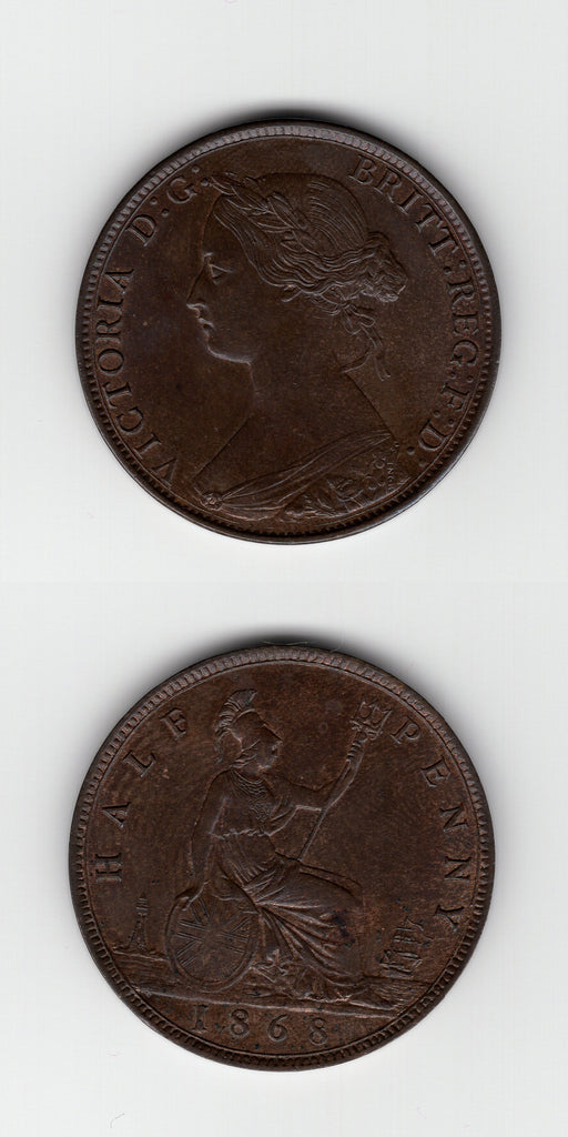 1868 Halfpenny AUNC