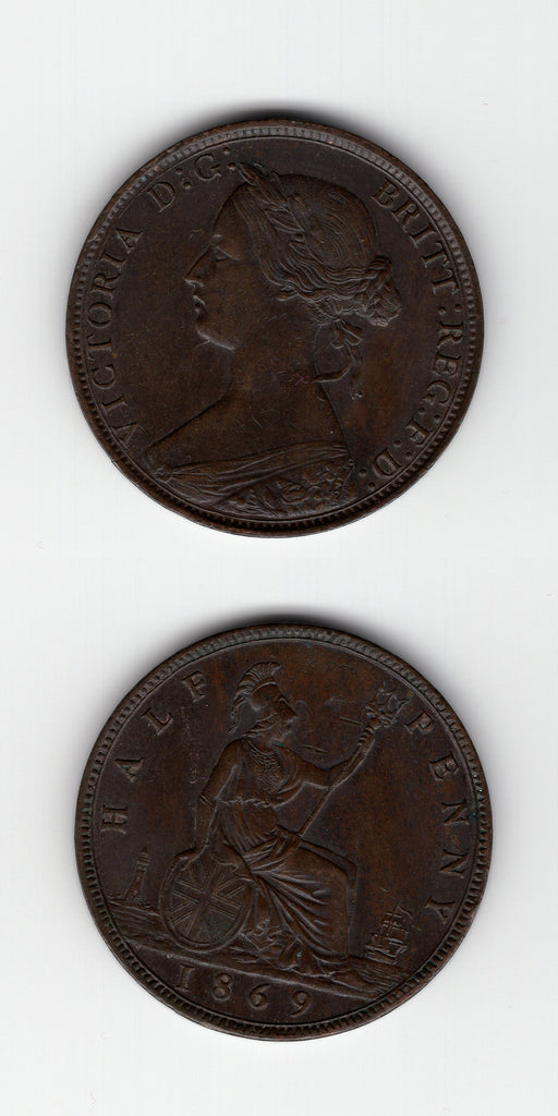 1869 Halfpenny GVF