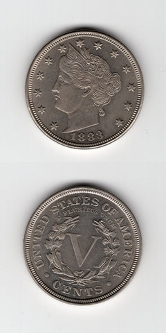 1883 USA 5 Cents UNC