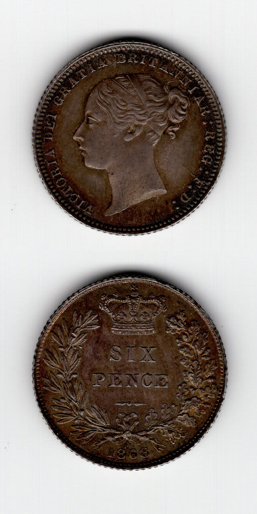 1868 Sixpence AUNC