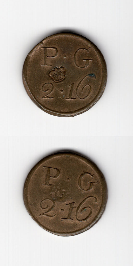 1750/60 Official Brass Coin Weight for 2-16