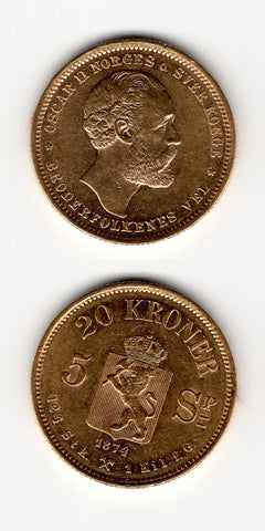 1874 Norway 20 Kroner GEF
