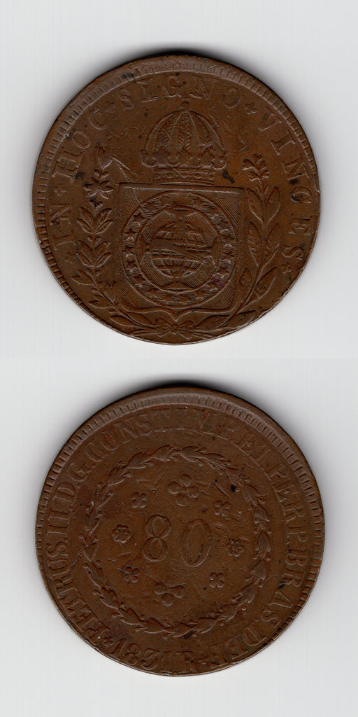 1831 Brazil 80 Reis AEF