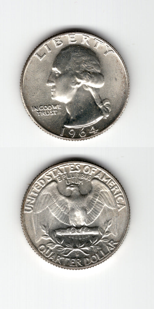 1964 D USA Silver 1/4 Dollar AUNC/UNC