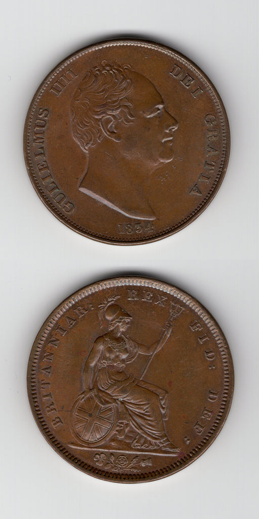 1834 William 1V Penny AUNC/UNC