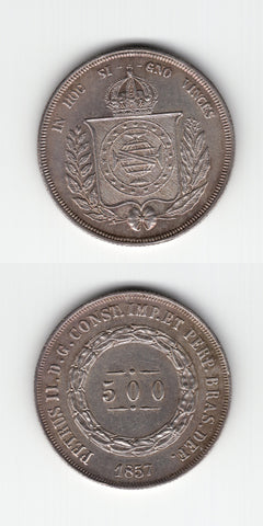 1857 Brazil 500 Reis GEF