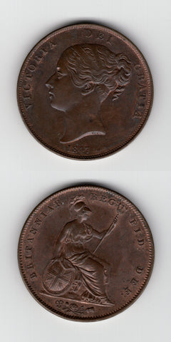 1847 OT Penny UNC