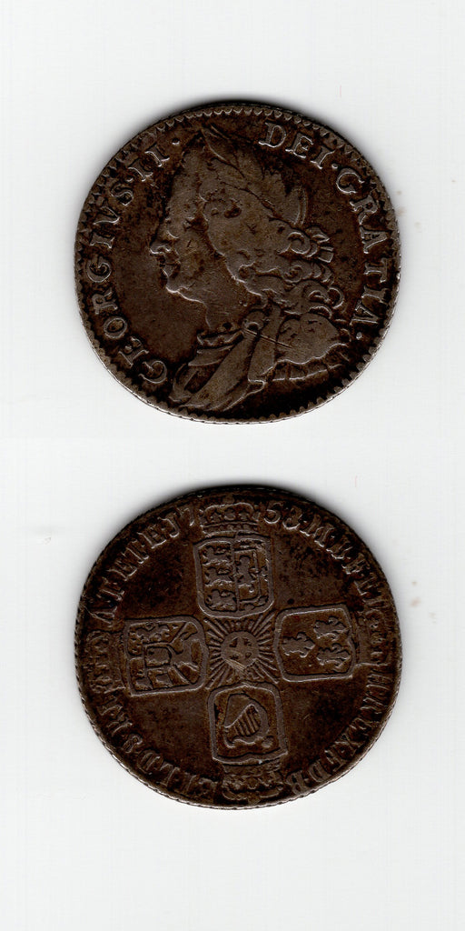 1758 Sixpence GF