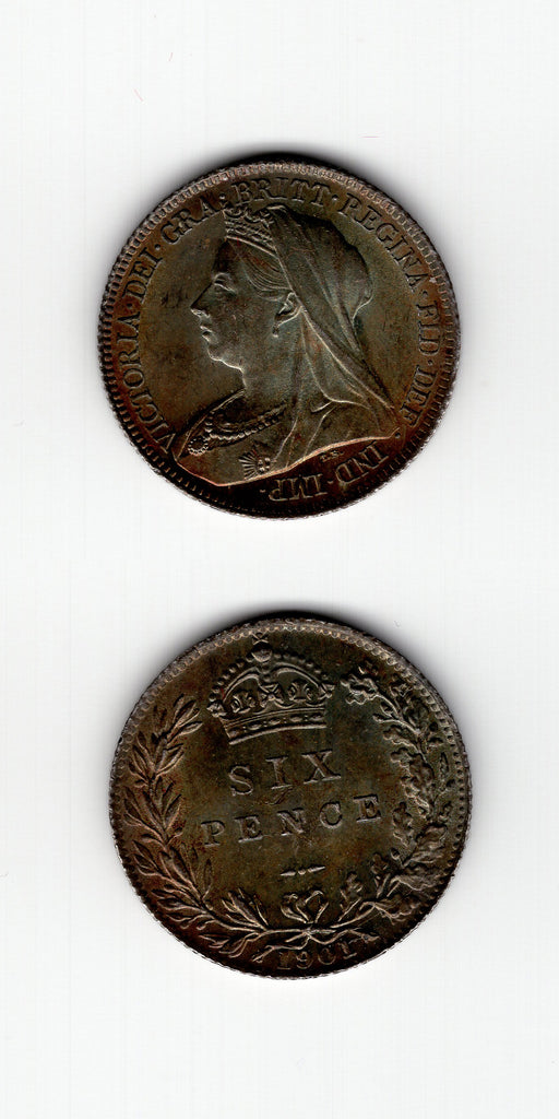 1901 Sixpence UNC