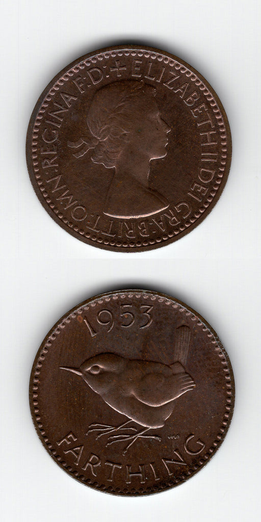 1953 Bronze Proof Farthing AFDC,