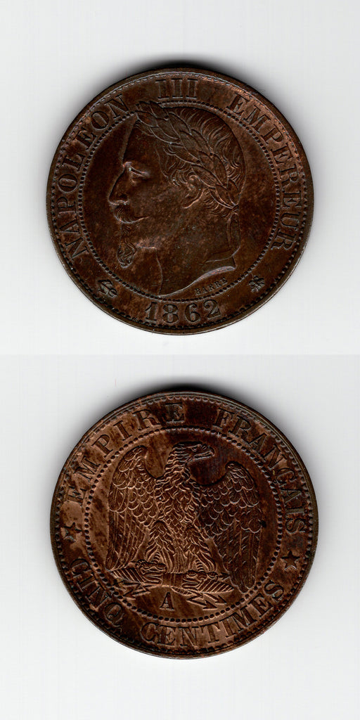 1862 A france 5 Centimes UNC