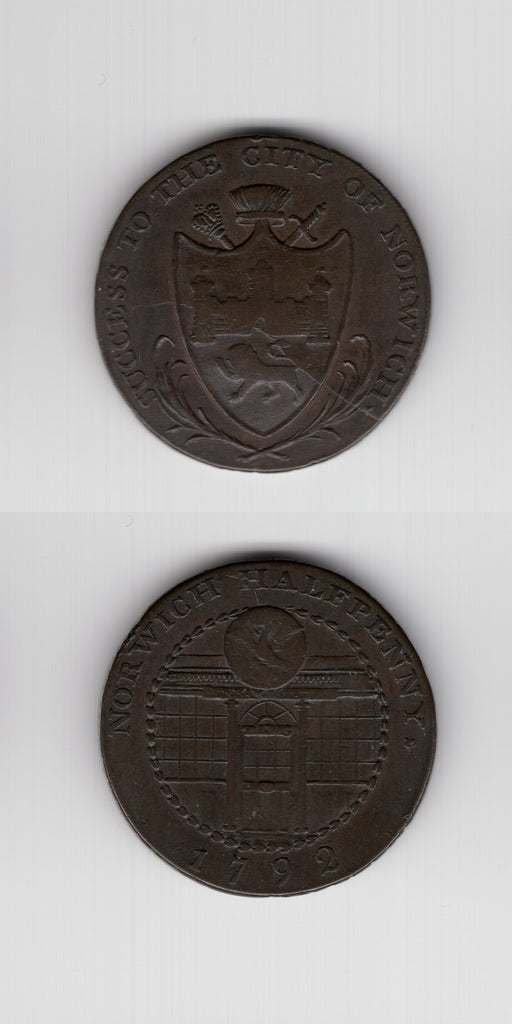 1792 Norwich Halfpenny VF/AVF