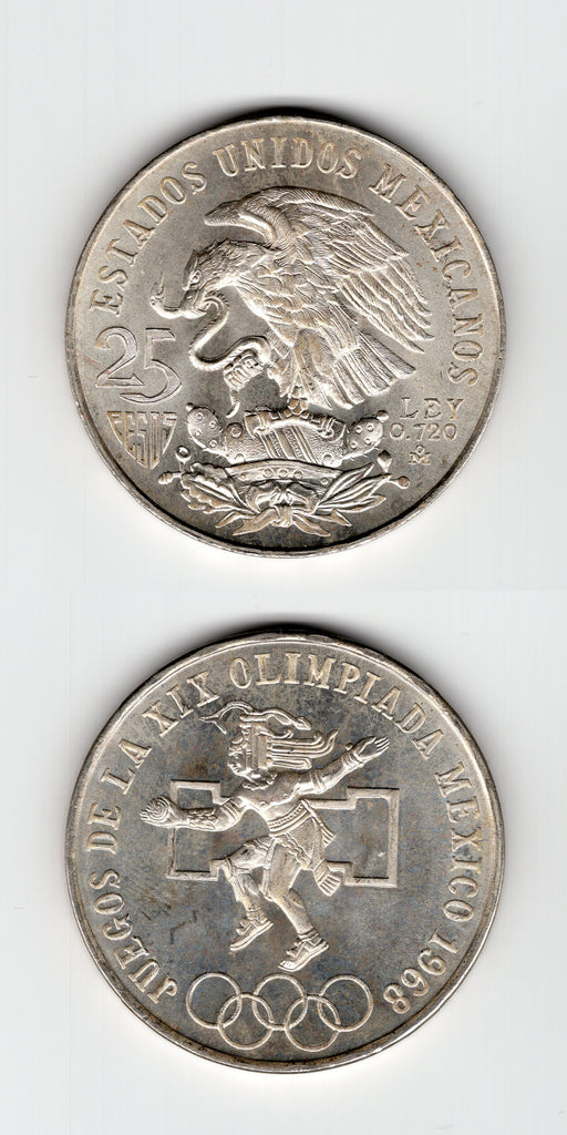 1968 Mexico Silver 25 Pesos BU