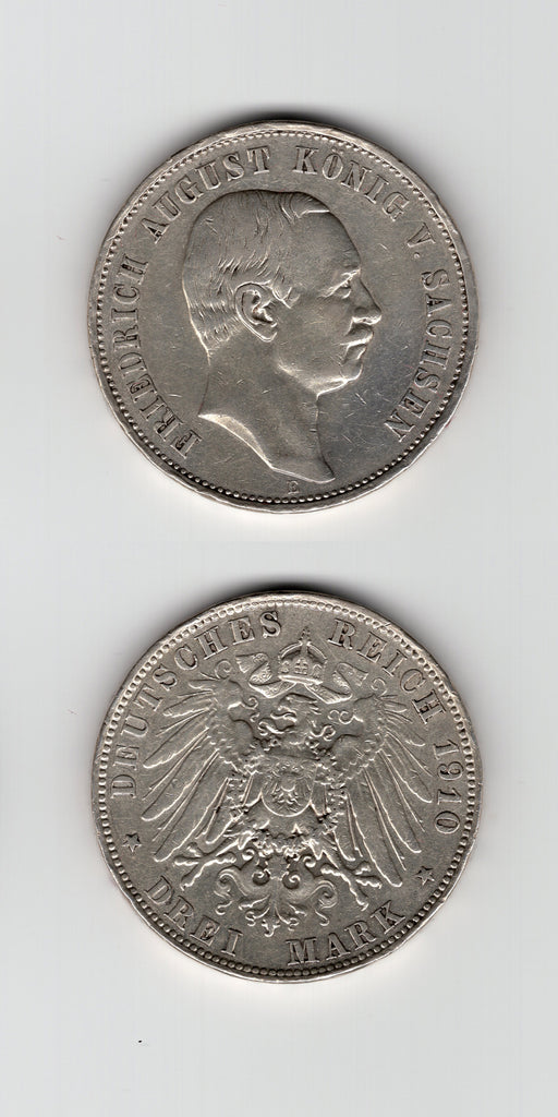 1910 E Saxony 3 Mark GVF
