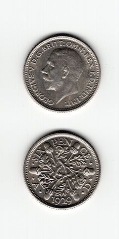 1929 Sixpence UNC
