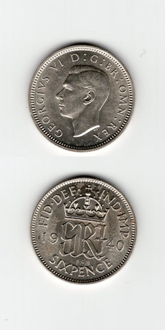 1940 Sixpence ABU/UNC