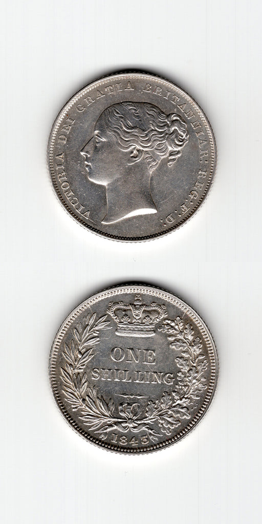 1843 Shilling GEF/AUNC