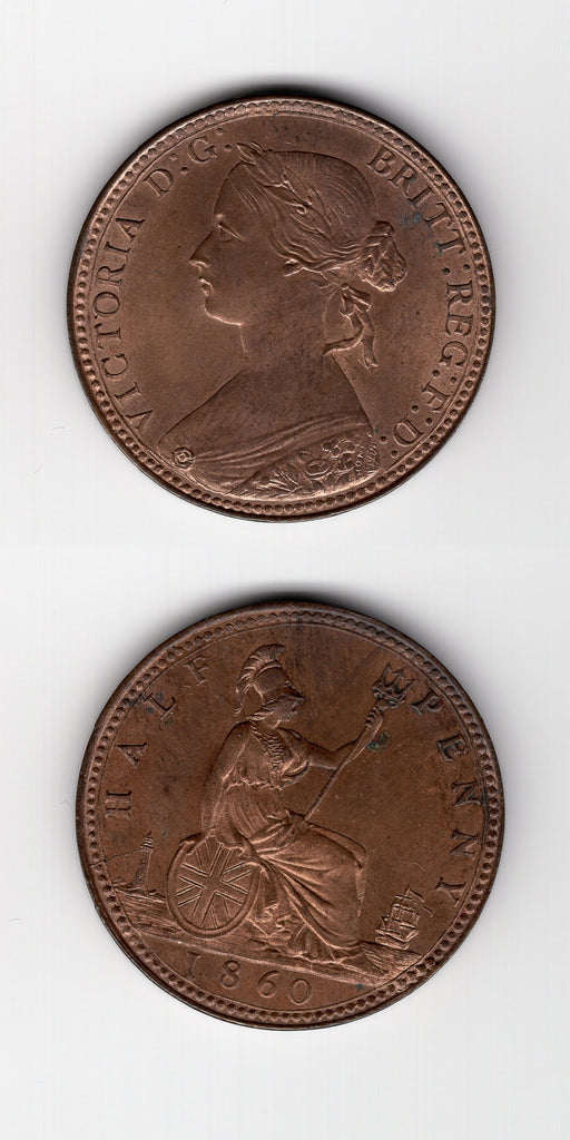 1860 Halfpenny UNC
