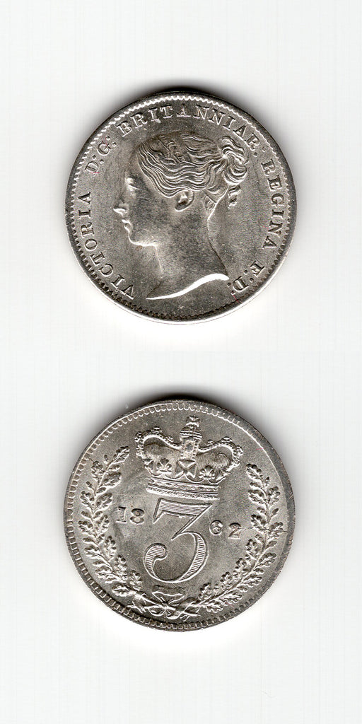 1862 Silver Threepence BU