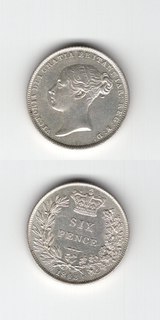 1843 Sixpence GEF
