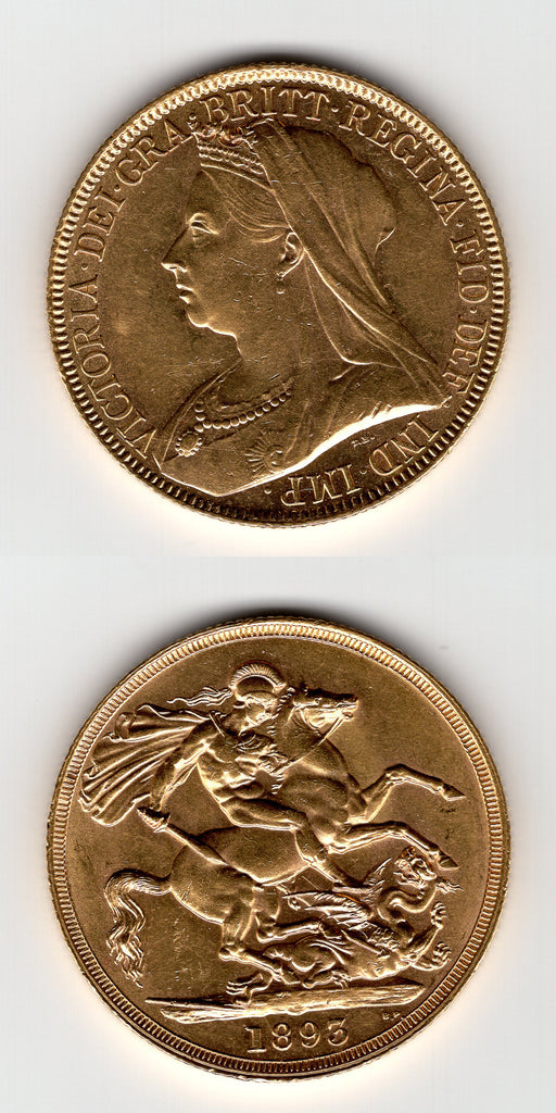 1893 Gold Two Pounds GEF