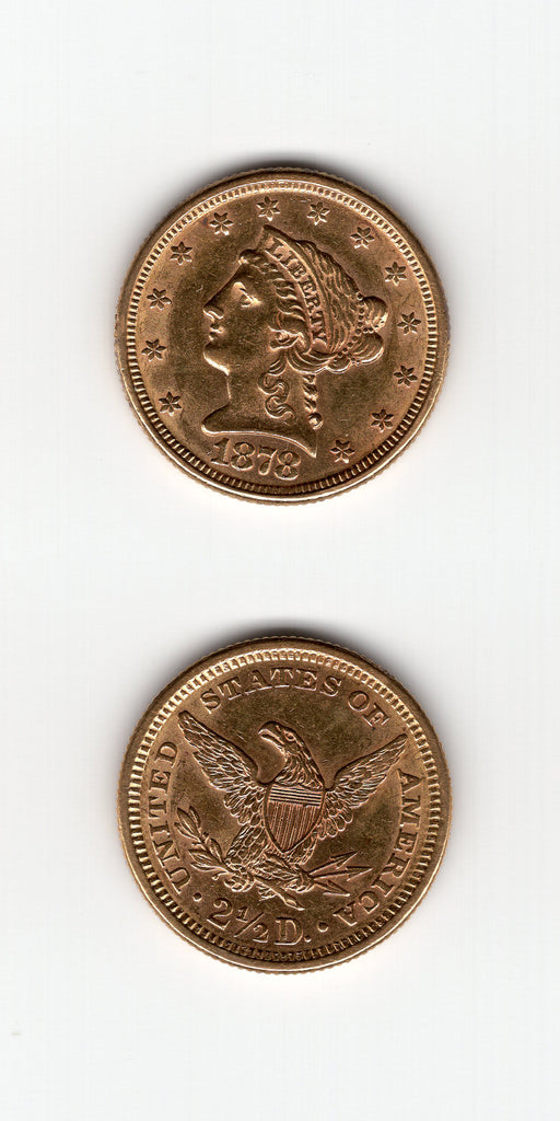 1878 USA Gold 2 1/2 Dollars AEF