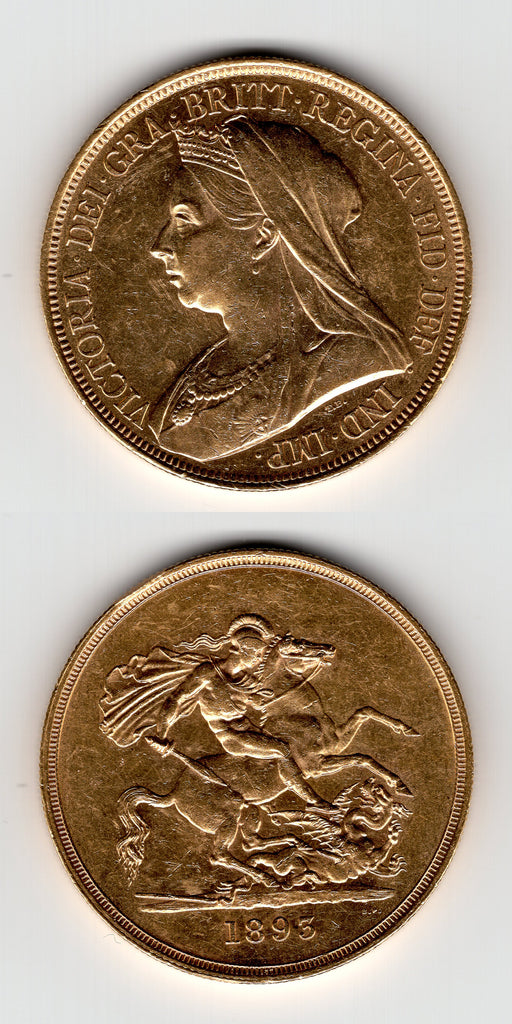 1893 Victoria Gold Five Pounds AEF