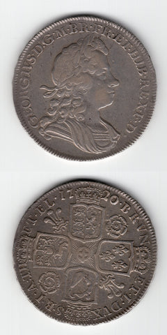 1720/17 George 1 Halfcrown GVF