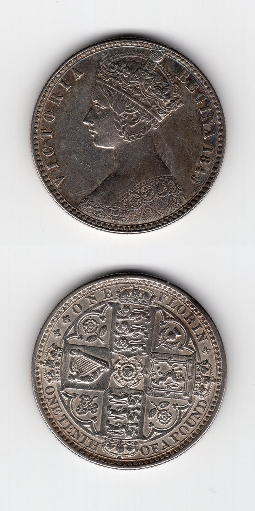 1849 Godless Florin GVF/EF