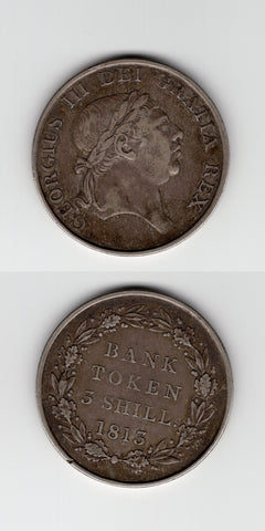 1813 Silver Three Shillings Silver Bank Token VF