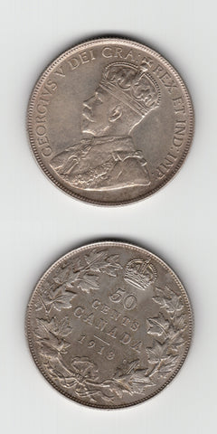 1918 Canada 50 Cents GVF