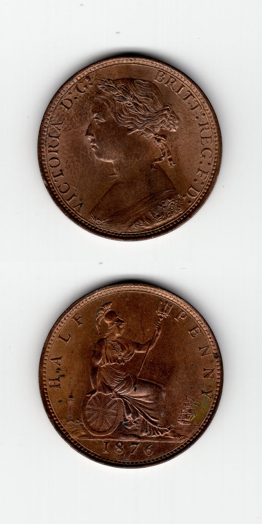 1876 H Halfpenny UNC