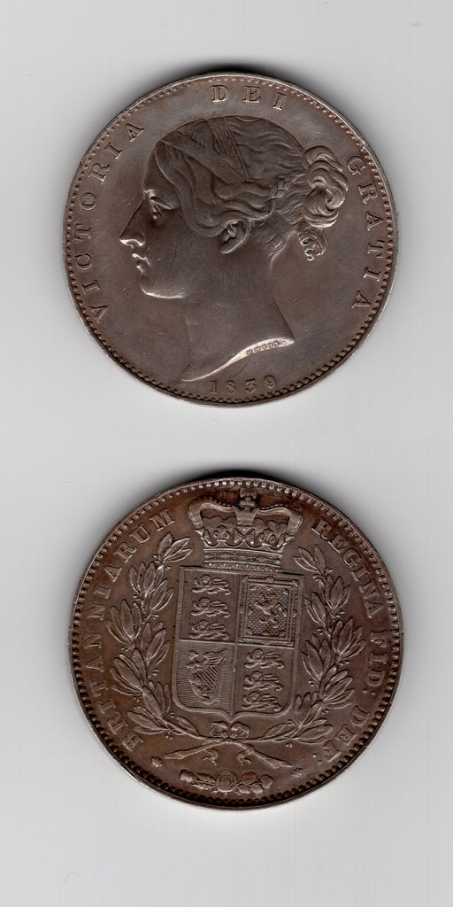 1839 Victoria Plain Edge Proof Crown EF/GEF