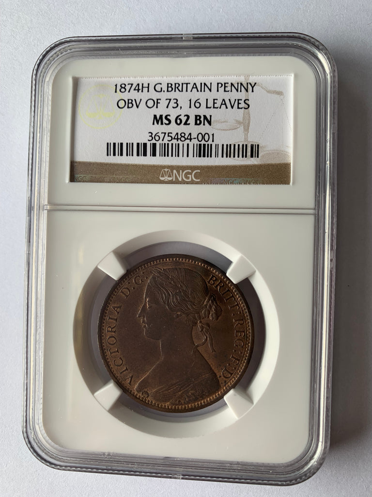 1874 H Penny UNC