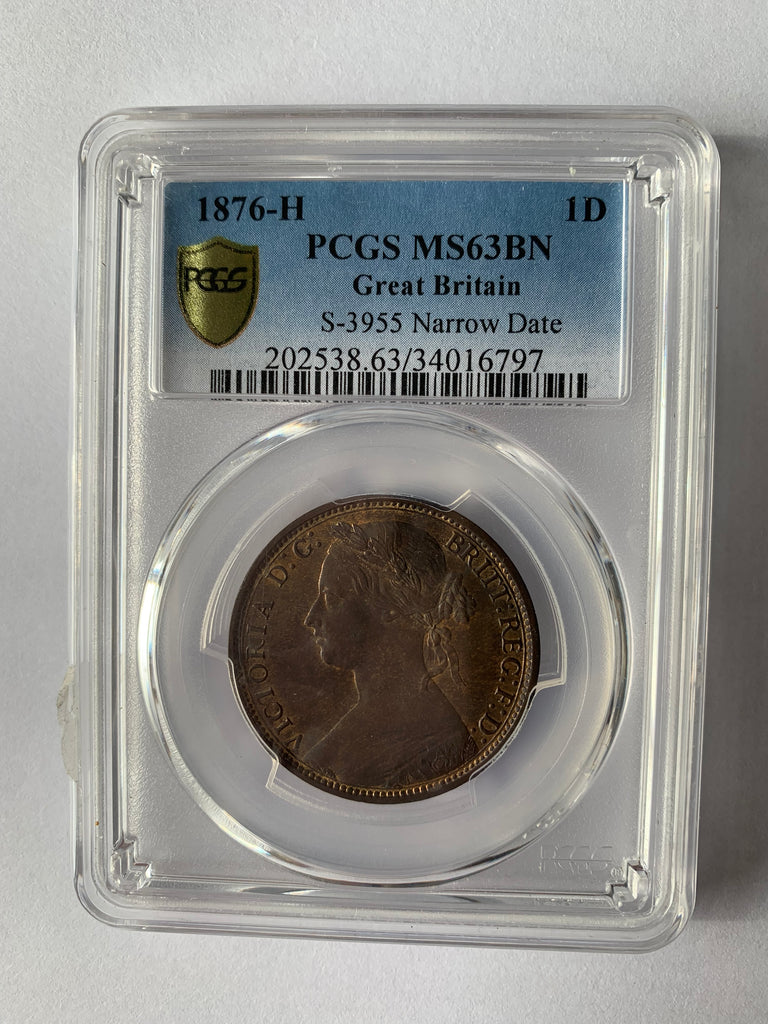 1876 H Penny UNC
