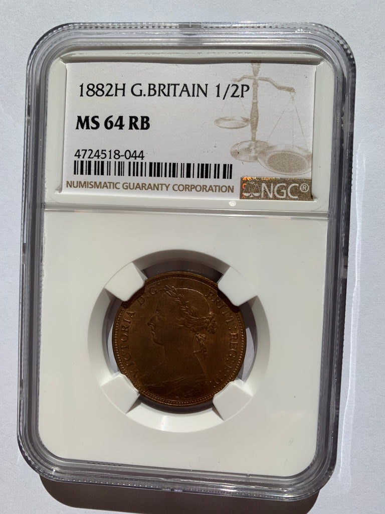 1882 H Halfpenny UNC