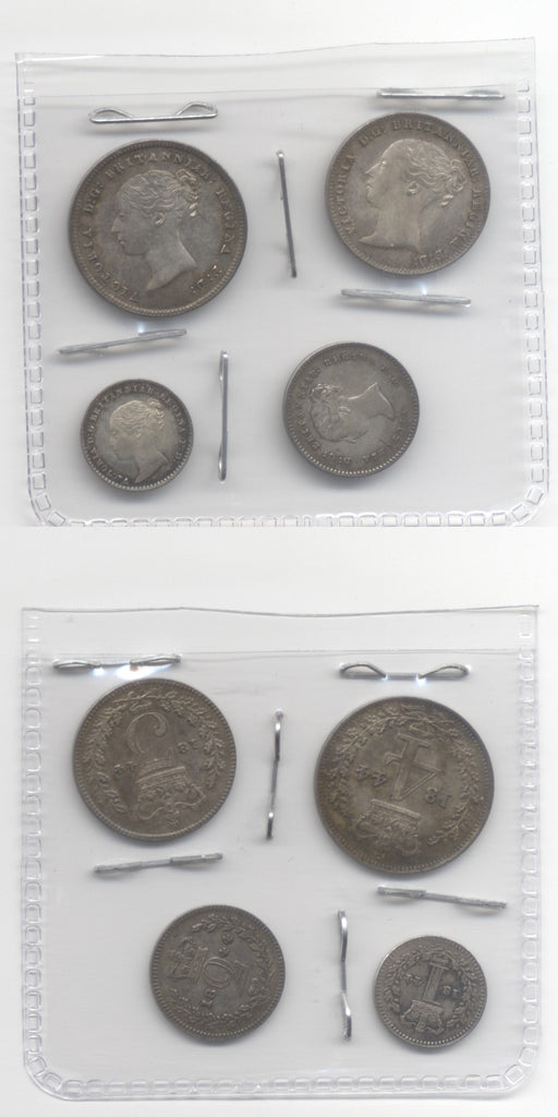 1844 Victoria Maundy Set   UNC