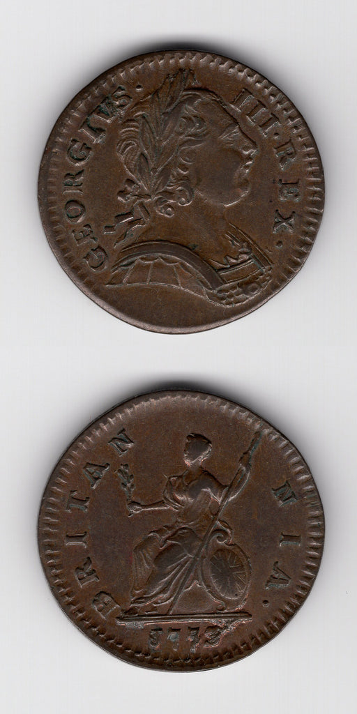 1773 George 111  Farthing AUNC