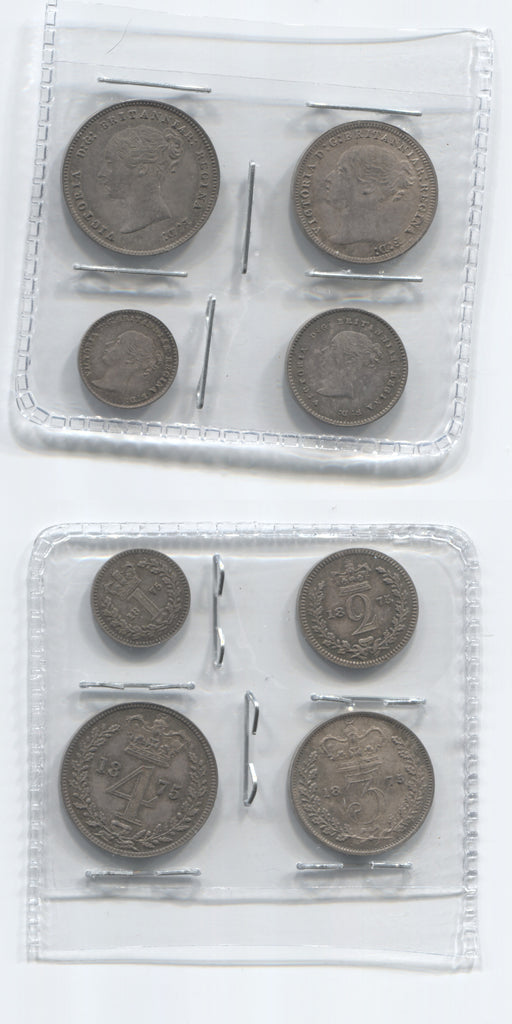 1875 Victoria Young Head Maundy Set UNC
