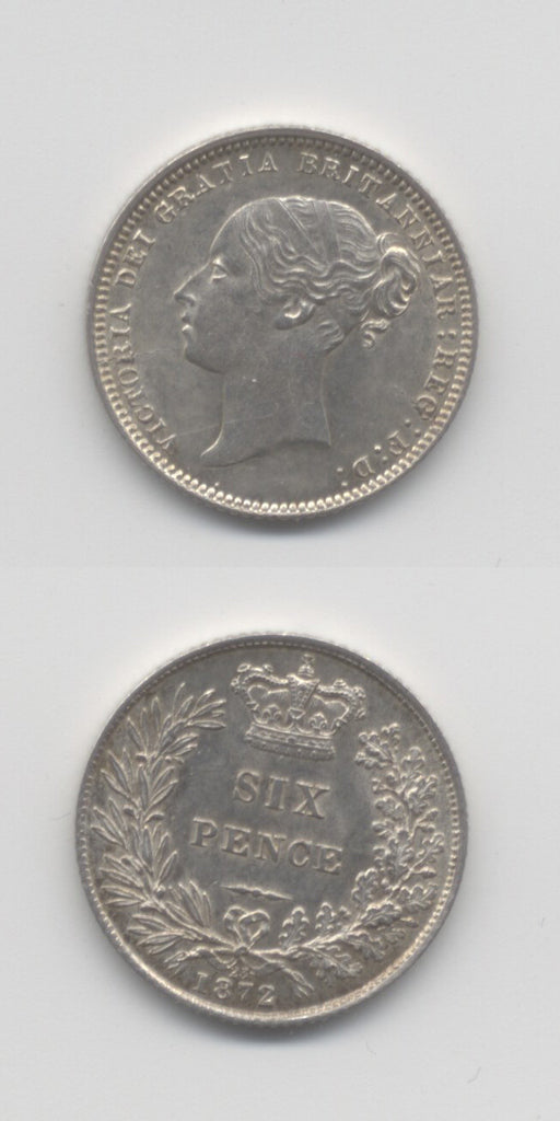 1872 Sixpence Die 23 UNC