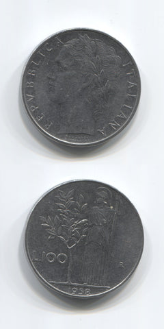 1958 Italy 100 Lire AUNC