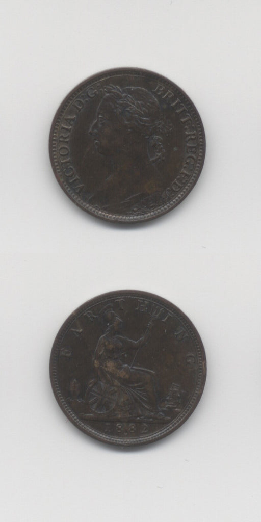 1882 H Farthing broken F in F I D EF