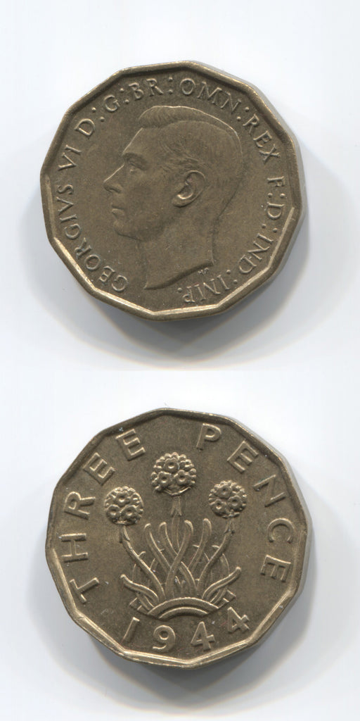 1944 Brass Threepence AUNC