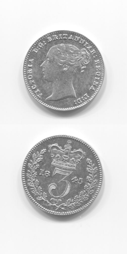 1845 Silver Threepence AUNC/UNC