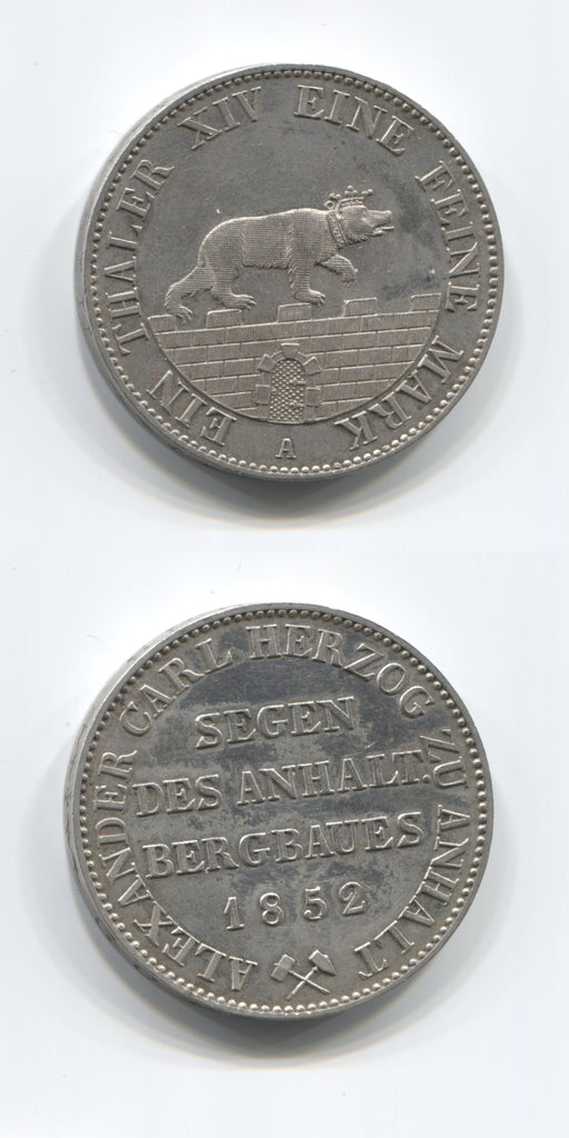 1852 Anhalt-Bernburg Thaler AUNC