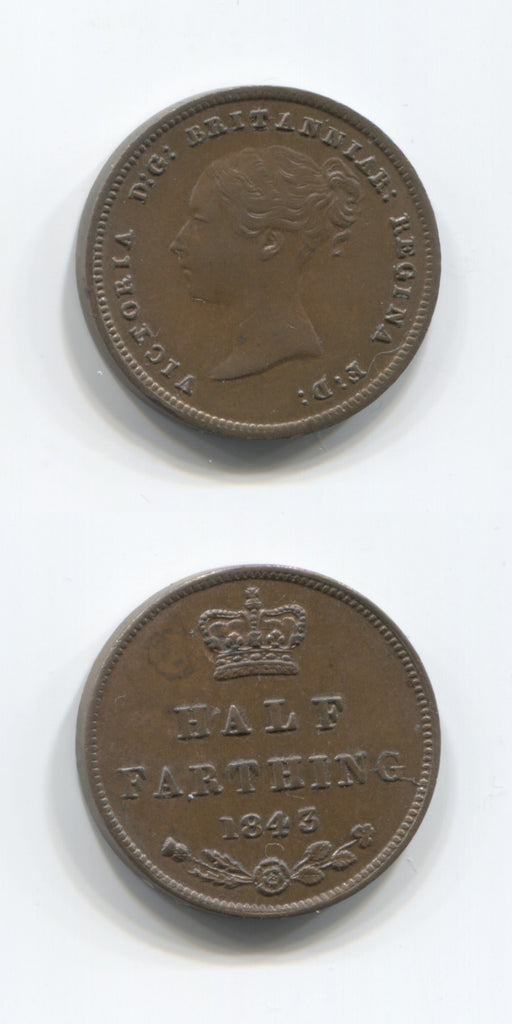 1843 1/2 of Farthing UNC