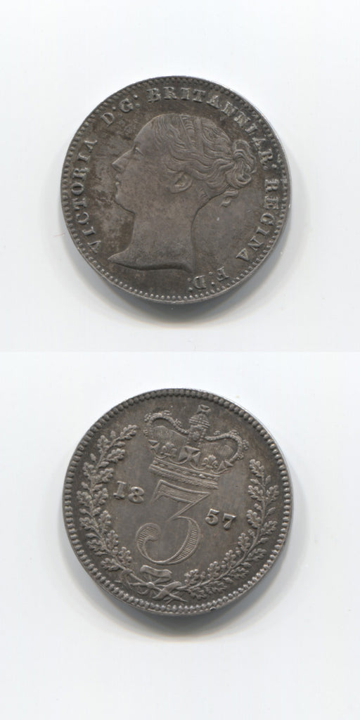 1857 Silver Threepence AUNC